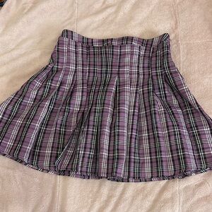 Ultra Flirt Purple Mini Pleated Skater Skirt